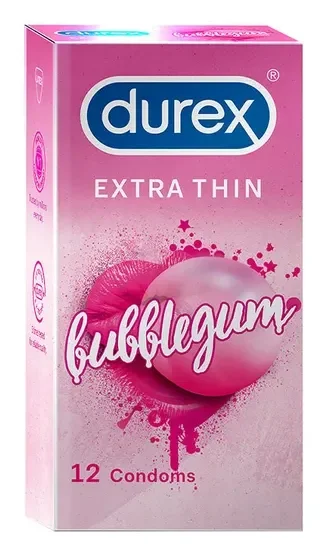 Durex Extra Thin Bubblegum Flavoured - 12 Condoms